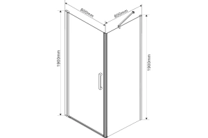 Душевая дверь Vincea Orta 90 хром стекло рифленое - 3
