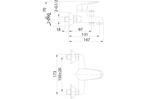 Смеситель Milardo Simp SIMSB00M02 для ванны с душем, хром - 3