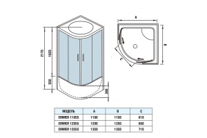 Душевая кабина WeltWasser WW500 EMMER 11055-2 110х110 хром (10000004652) - 2