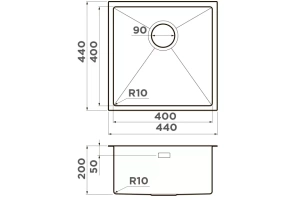 Мойка кухонная Omoikiri Taki графит (4997017) - 3