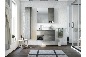 Тумба с раковиной STWORKI Карлстад 90 дуб рошелье, монте тиберио, с отверстием для смесителя в столешнице - 2