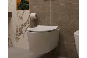 Комплект Унитаз подвесной STWORKI Ноттвиль SETK3104-2616 безободковый, с микролифтом + Инсталляция EWRIKA ProLT 0026-2020 с кнопкой смыва хром матовый + Биде подвесное STWORKI Ноттвиль + Инсталляция для биде AlcaPlast - 3