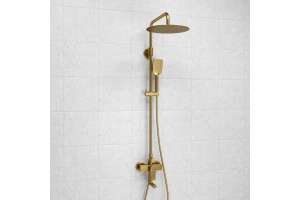 Душевая система WasserKraft 30 золото брашированное - 2
