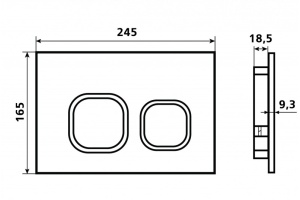 Кнопка смыва Esbano хром матовый (ESINLPS10MC) - 2
