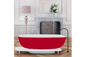 Ванна из литьевого мрамора Kolpa San Milo 174х75 красно-белая
