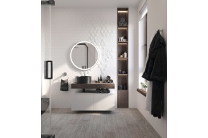 Столешница STWORKI Ольборг 100 дуб карпентер, без отверстий,  2 тумбы 50, с раковиной BOCCHI Vessel черной - 2