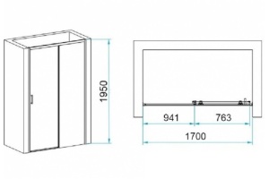 Душевая дверь RGW Passage PA-017B 170х195 профиль черный стекло прозрачное - 2