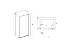 Душевой уголок RGW Passage 90х80 хром стекло прозрачное - 2