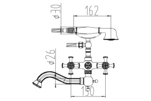 Смеситель Zorg Antic A 7000W-SL для ванны с душем - 2