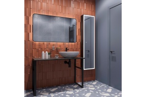 Консоль DIWO Элиста 120 чёрный мрамор, с раковиной Moduo 55 Leaf - 3