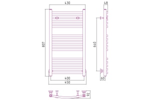 Полотенцесушитель водяной ДР АРКУС 800х400 (Без покрытия) - 3