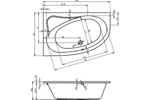 Акриловая ванна Riho Lyra 170 R - 2