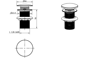 Донный клапан для раковины Boheme Brillante 612/2 с переливом - 2