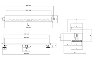 Душевой лоток Esbano Combi 60 хром матовый - 2