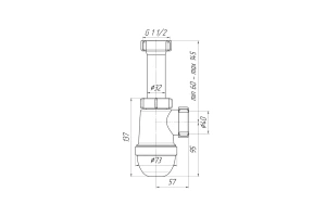 Сифон для мойки, для раковины Санта АНИ Пласт белый - 2