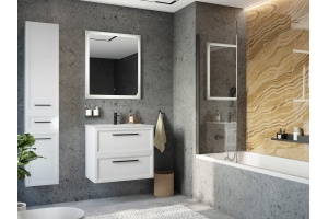 Зеркало STWORKI Эстерсунд 75 белое матовое, с подсветкой, сенсор на зеркале - 3