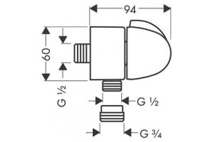 Шланговое подключение Hansgrohe Fixfit Stop 27452000 - 2