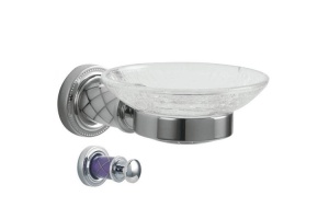 Мыльница настенная Boheme Murano хром с фиолетовым