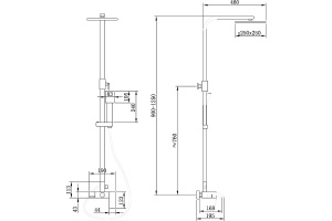 Душевая стойка Abber Wasserfall черный, матовый (AF8616B) - 3