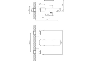 Смеситель Orange Plito M16-100cr для ванны с душем - 2