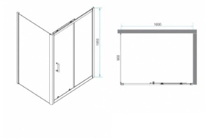Душевой уголок RGW Passage PA-74-1 100x90 профиль хром стекло прозрачное - 3