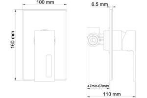 Смеситель Wasserkraft Alme 1551 С ВНУТРЕННЕЙ ЧАСТЬЮ, для душа - 3