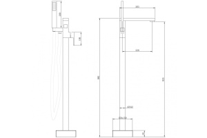 Смеситель для ванны и душа напольный Abber Daheim (AF8215G) - 3