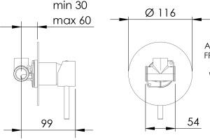 Смеситель для душа Remer X Style X30L С ВНУТРЕННЕЙ ЧАСТЬЮ - 2