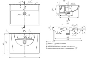Мебельная раковина Dreja Q 70 - 3