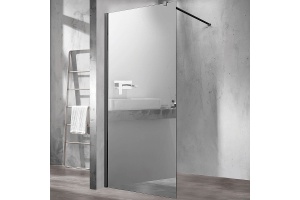 Душевая перегородка Vincea Walk-In 90х200 черный матовый стекло зеркальное