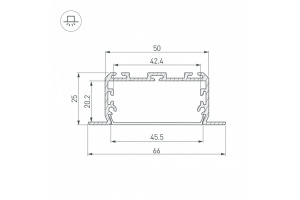 Профиль Arlight KLUS-POWER-W50-FS-2000 ANOD 028919 - 2