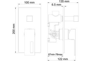Смеситель Wasserkraft Alme 1541 С ВНУТРЕННЕЙ ЧАСТЬЮ, для ванны и душа - 3