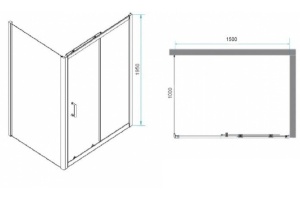 Душевой уголок RGW Passage PA-74-1B 150x100 профиль черный стекло прозрачное - 3