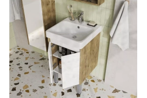 Комплект мебели Aquaton Сканди Doors 45 белый - светлое дерево - 3