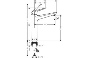 71124000 HG Novus смеситель для раковины 230 без донного клапана - 2