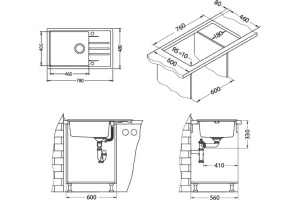 Мойка кухонная Alveus Intermezzo Granital 130 carbon - 2