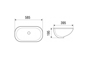 Раковина встраиваемая Weltwasser WW DEILBACH 6030 58.5 белый (10000003899) - 2