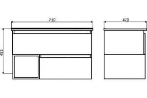 Тумба с раковиной Comforty Турин 75 дуб белый - 3