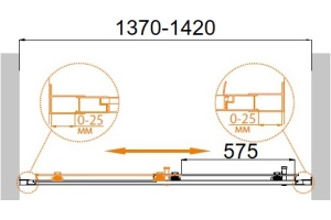 Душевая дверь в нишу Cezares Molveno BF 1 140 C Cr IV - 3