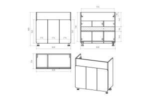 Тумба под раковину Misty Чегет 85 белая глянцевая - 3