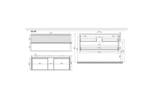 Тумба под раковину Sancos Delta 119х44 белая - светлое дерево - 3