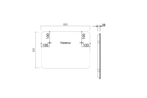 Зеркало Vincea 80х60 черное с подсветкой - 3