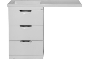 Тумба с раковиной Misty Куба 105 белая, под стиральную машину - 3