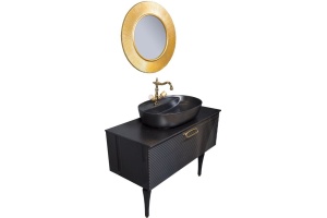 Мебель для ванной Armadi Art Vallessi Avangarde Linea 100 черная, с накладной раковиной