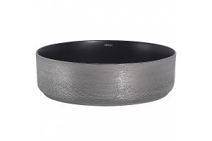 Накладная раковина Abber Bequem 40 черная матовая с серебром - 2