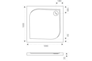 Поддон для душа Good Door Квадро 100x100 - 2