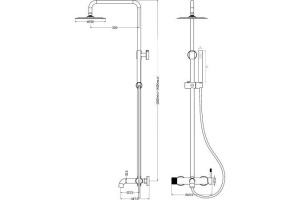 Душевая стойка Boheme Uno Gun Metall (468-GM) - 2