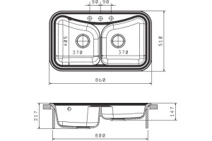 Мойка кухонная Florentina Крит 860 мокко - 2