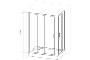 Душевой уголок Royal Bath HPD 110x80 профиль черный стекло матовое - 3
