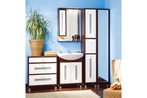 Зеркало-шкаф Бриклаер Бали 62 венге, белый глянец, L - 2